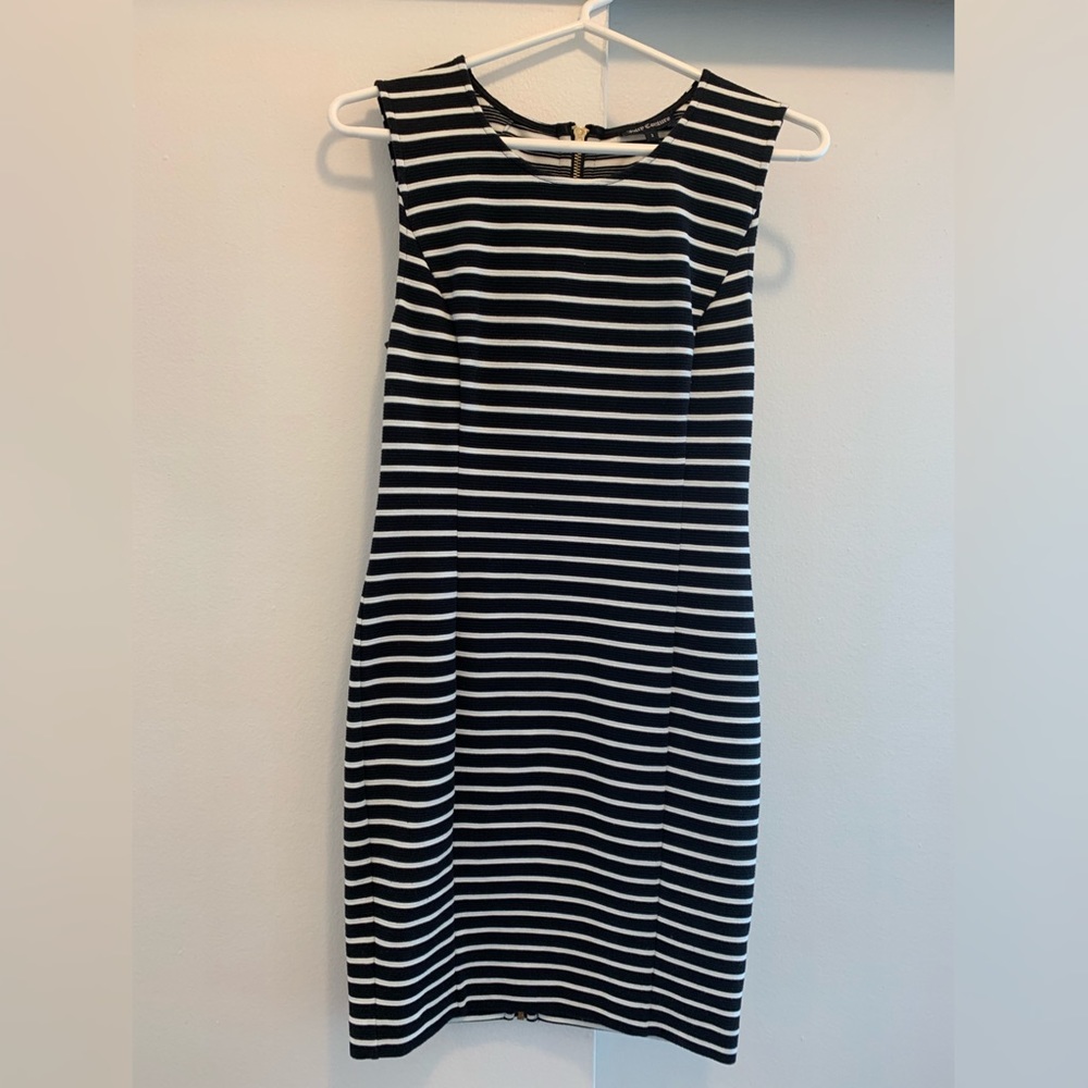 Juicy couture black & white striped knit dress